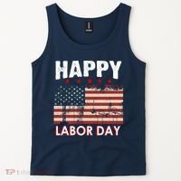 Happy Labor Day American Workers Flag Tank Top thumb 2
