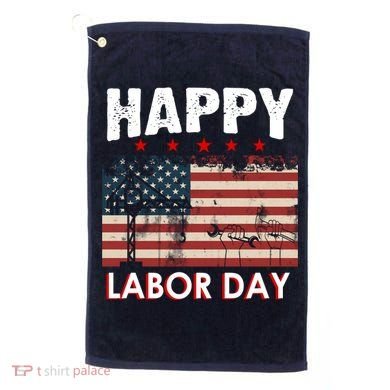 Happy Labor Day American Workers Flag Golf Towel