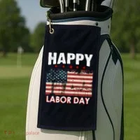 Happy Labor Day American Workers Flag Golf Towel thumb 2