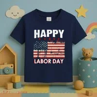 Happy Labor Day American Workers Flag Toddler T-Shirt thumb 3