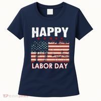 Happy Labor Day American Workers Flag Women's T-Shirt thumb 0