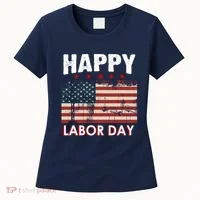 Happy Labor Day American Workers Flag Women's T-Shirt thumb 0