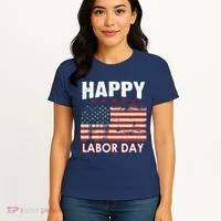 Happy Labor Day American Workers Flag Women's T-Shirt thumb 4