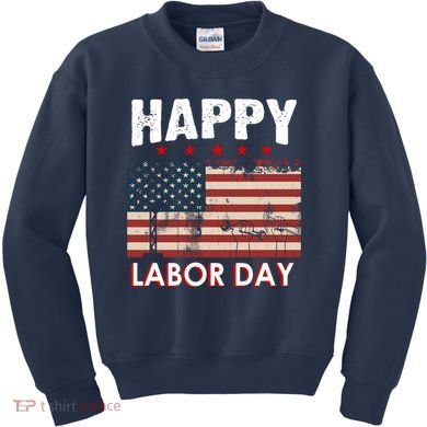 Happy Labor Day American Workers Flag Kids Sweatshirt