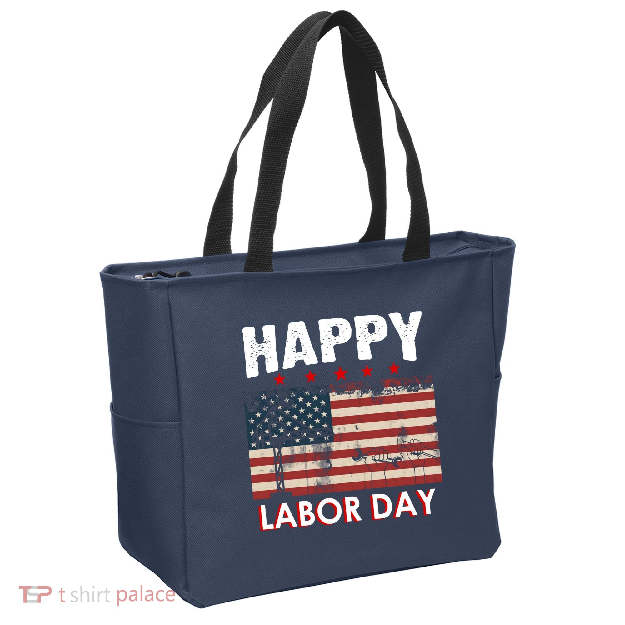 Happy Labor Day American Workers Flag Tote Bag