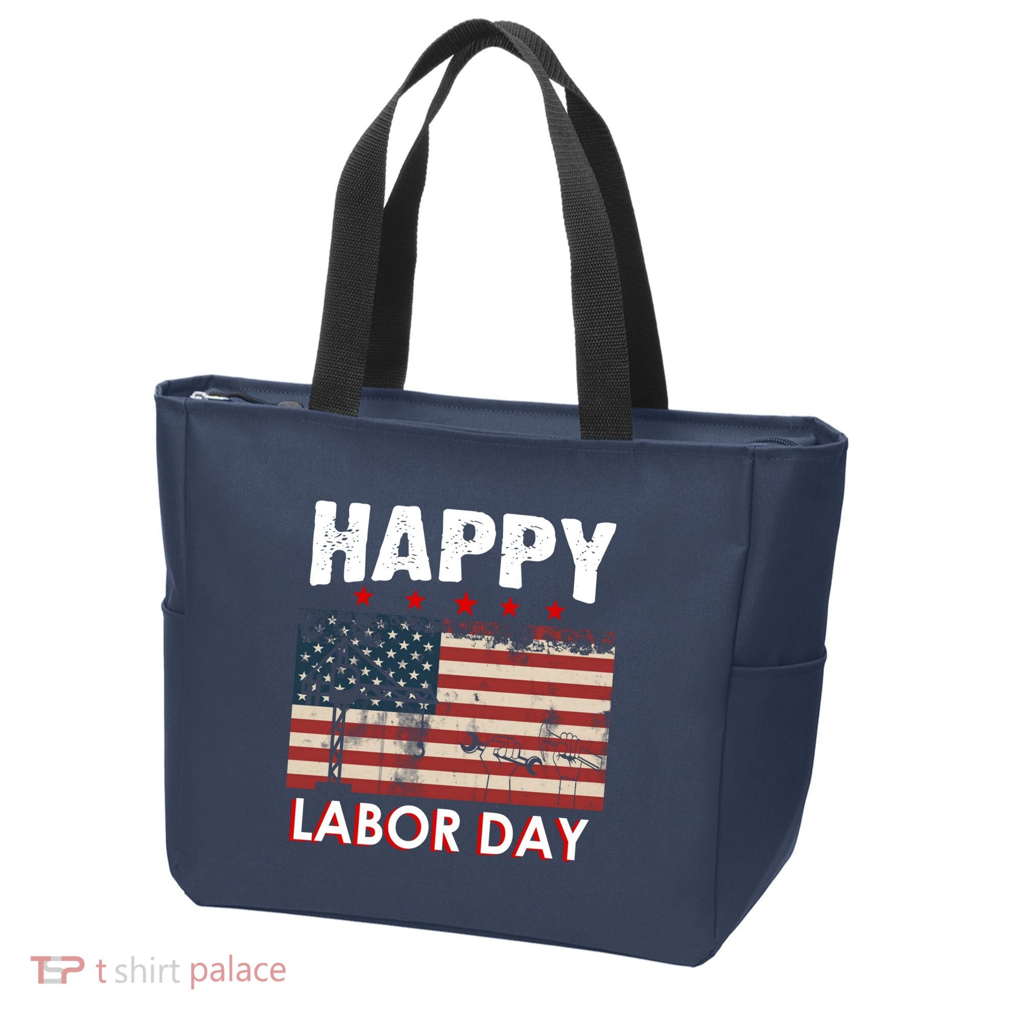 Happy Labor Day American Workers Flag Tote Bag