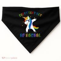 Happy Last Day Of School Dabbing Unicorn USA-Made Doggie Bandana thumb 0