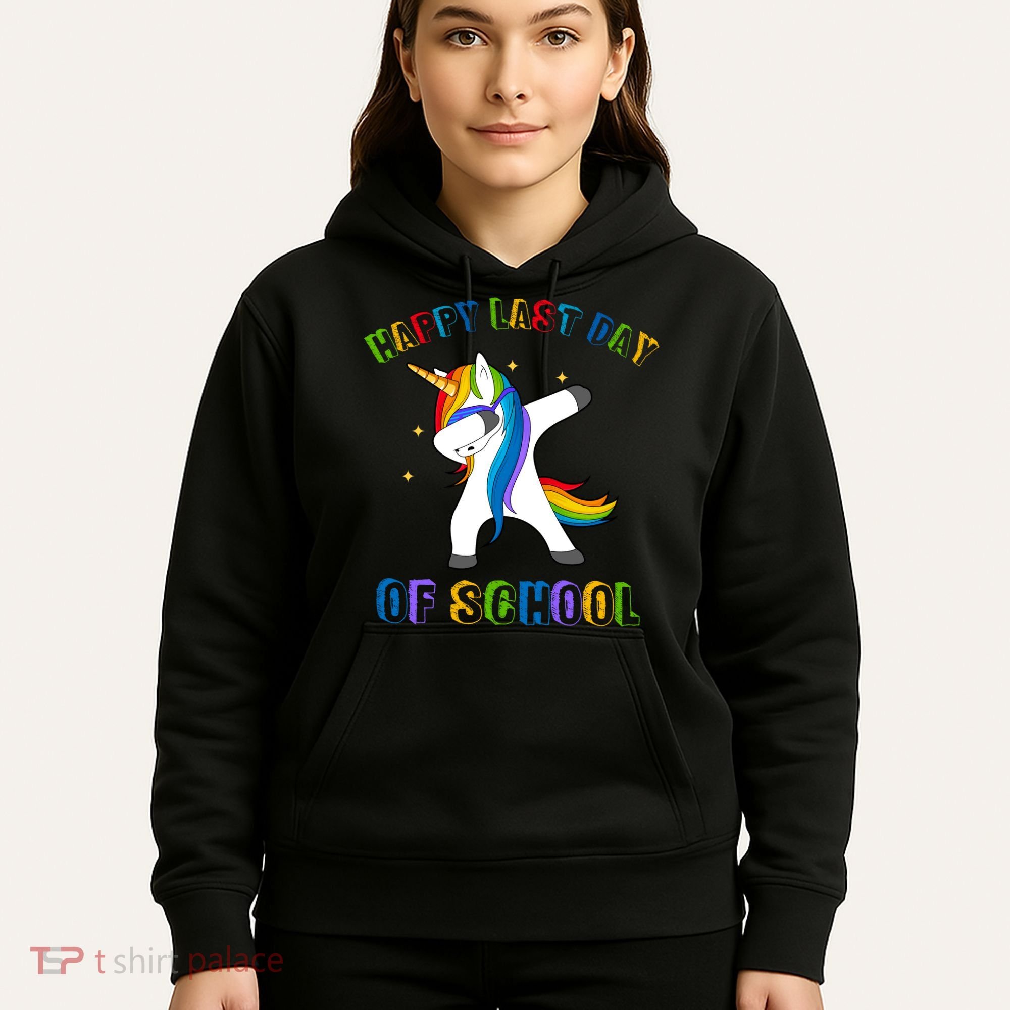 Happy Last Day Of School Dabbing Unicorn Hoodie