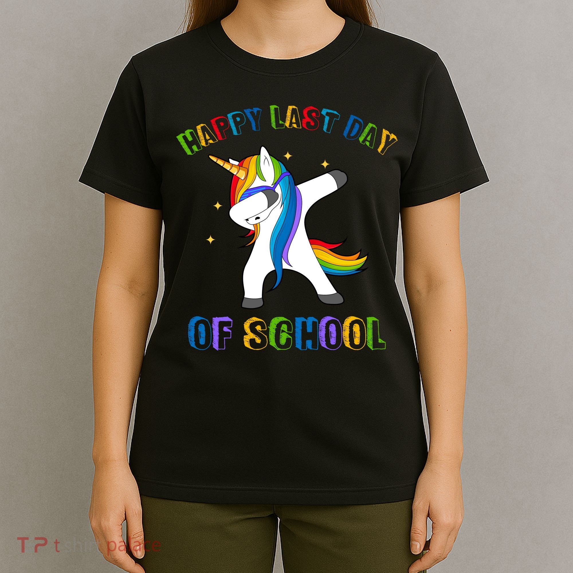 Happy Last Day Of School Dabbing Unicorn T-Shirt