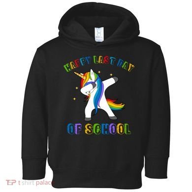 Happy Last Day Of School Dabbing Unicorn Toddler Hoodie