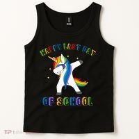Happy Last Day Of School Dabbing Unicorn Tank Top thumb 2