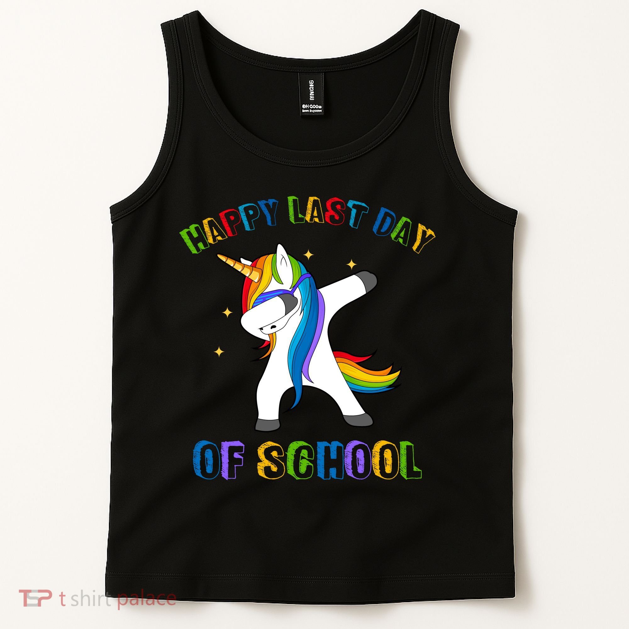 Happy Last Day Of School Dabbing Unicorn Tank Top
