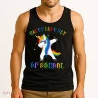 Happy Last Day Of School Dabbing Unicorn Tank Top thumb 3