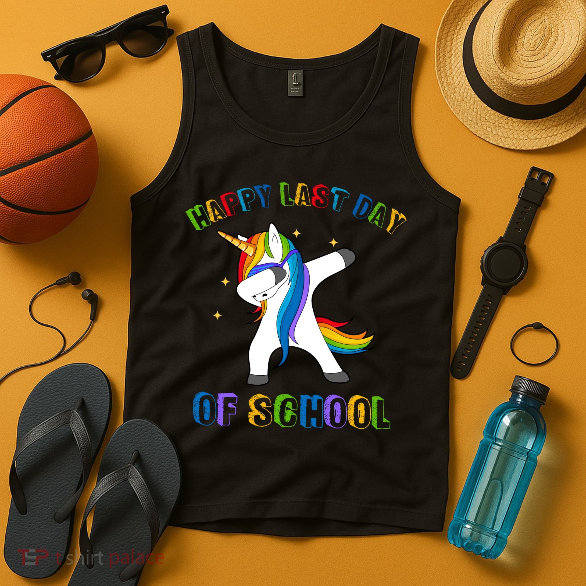Happy Last Day Of School Dabbing Unicorn Tank Top