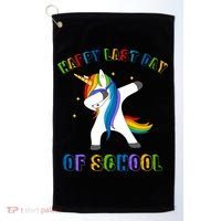 Happy Last Day Of School Dabbing Unicorn Golf Towel thumb 0