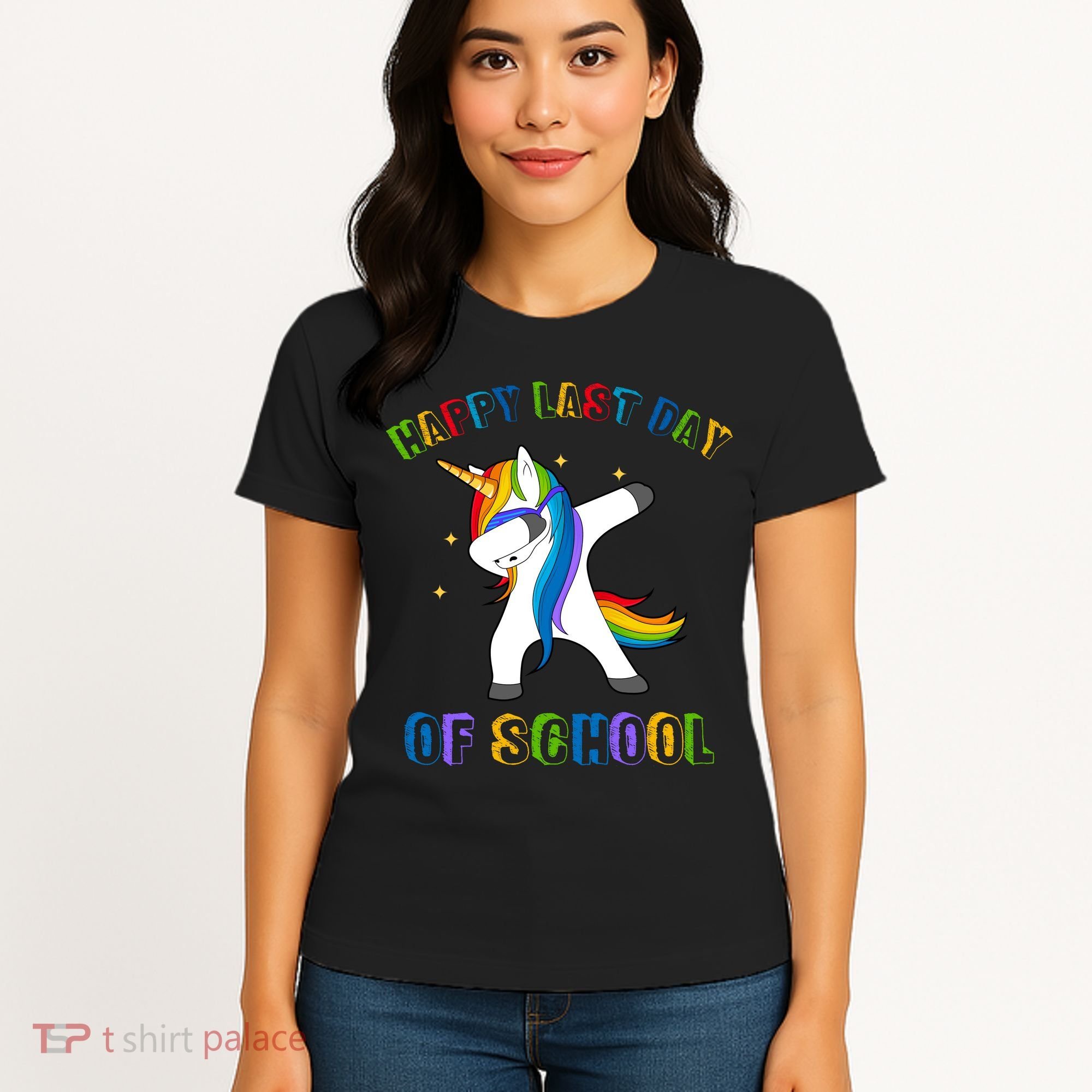 Happy Last Day Of School Dabbing Unicorn Women's T-Shirt