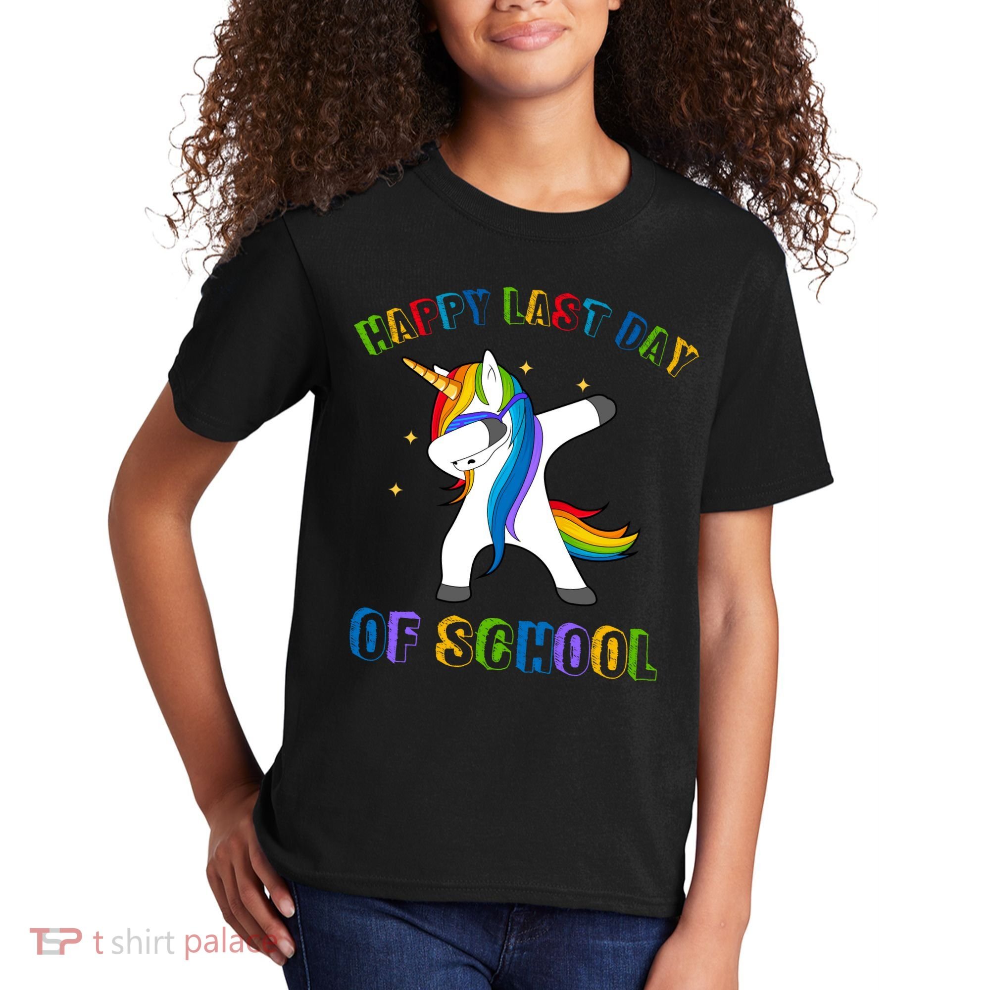 Happy Last Day Of School Dabbing Unicorn Kids T-Shirt