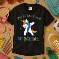 Happy Last Day Of School Dabbing Unicorn Kids T-Shirt thumb 3