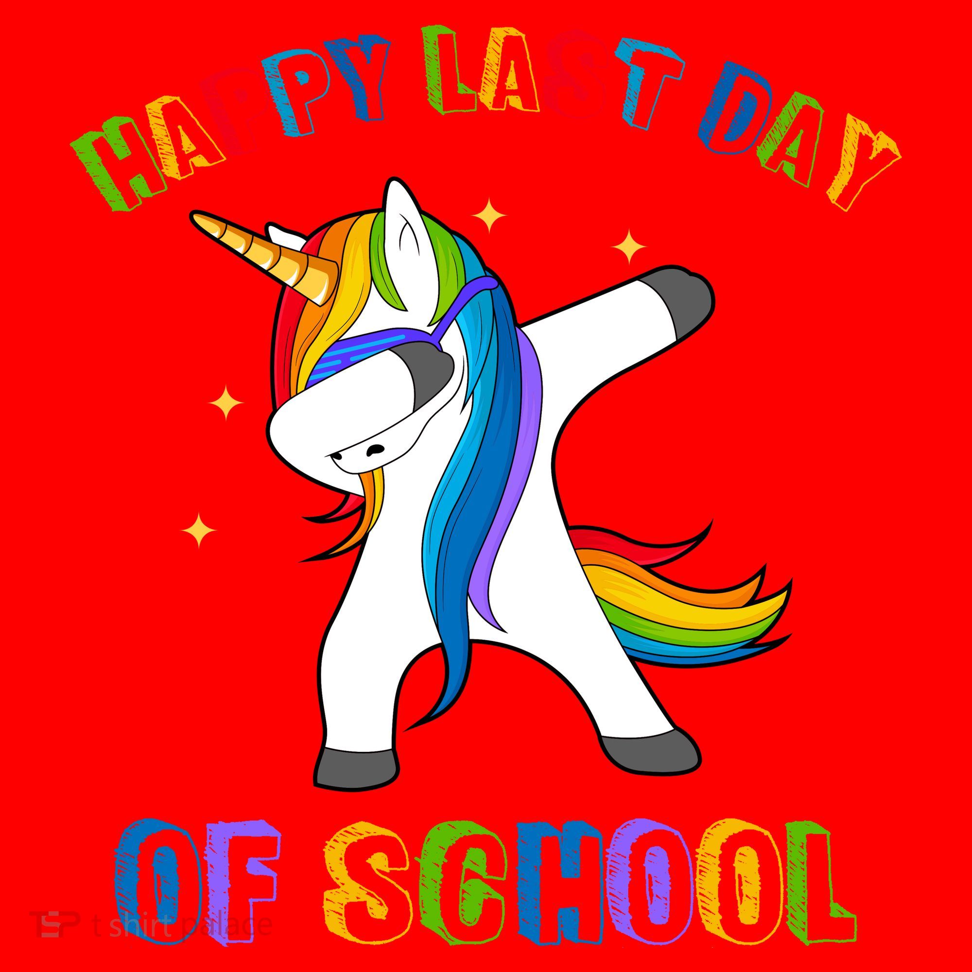 Happy Last Day Of School Dabbing Unicorn Santa Hat