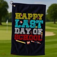 Happy Last Day Of School Pencil Golf Towel thumb 1