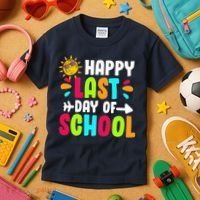 Happy Last Day Of School Sun Kids T-Shirt thumb 3