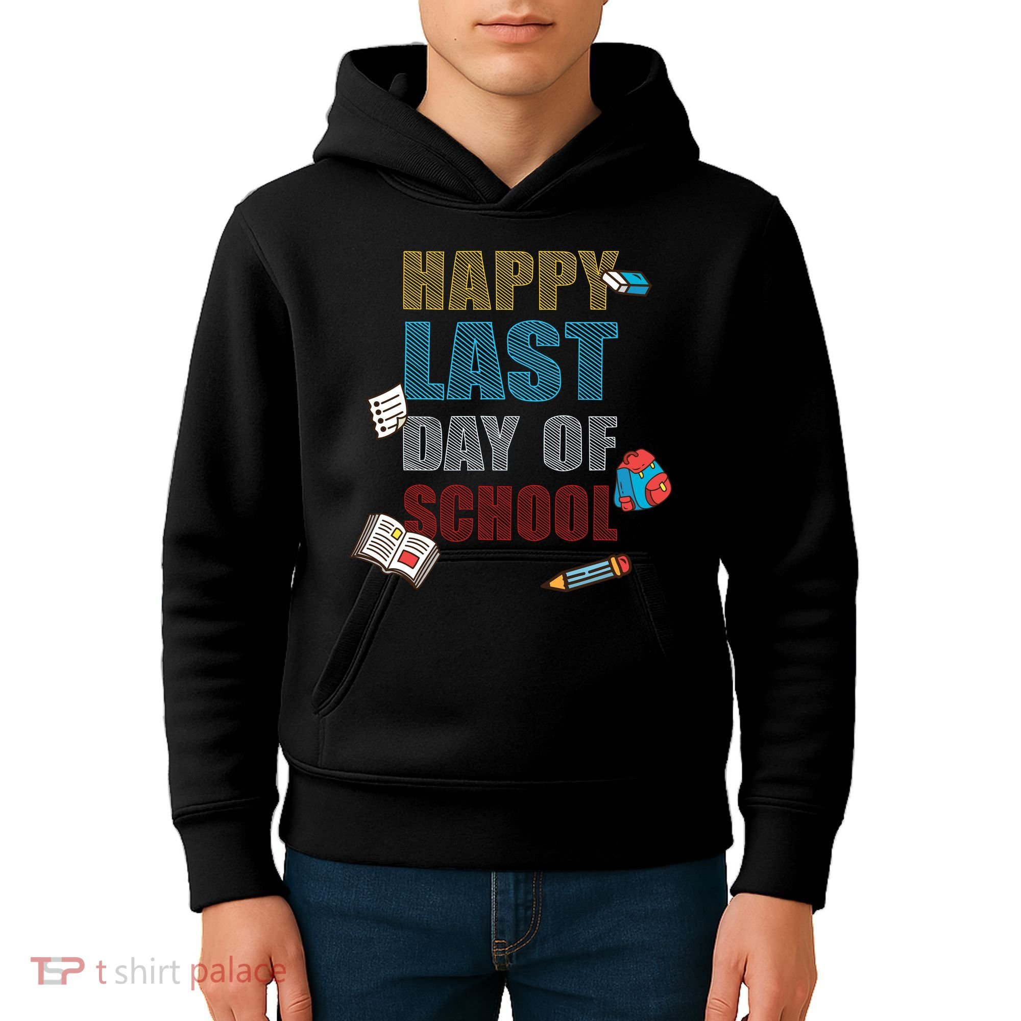 Happy Last Day Of School Supplies Kids Hoodie