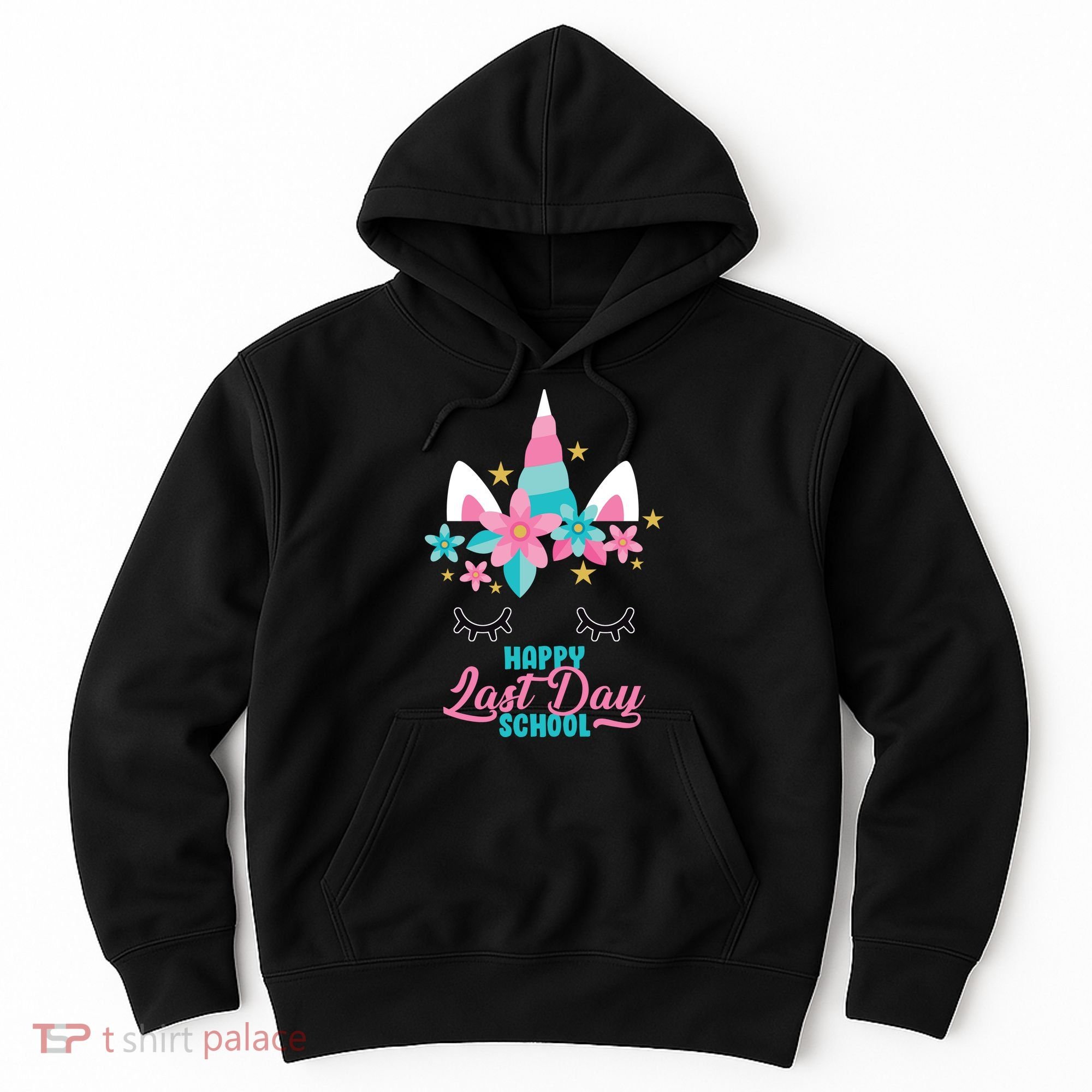 Happy Last Day Of School Unicorn Face Hoodie