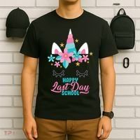 Happy Last Day Of School Unicorn Face T-Shirt thumb 6