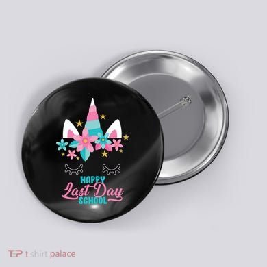 Happy Last Day Of School Unicorn Face Button