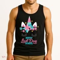 Happy Last Day Of School Unicorn Face Tank Top thumb 3