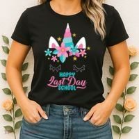 Happy Last Day Of School Unicorn Face Women's T-Shirt thumb 2