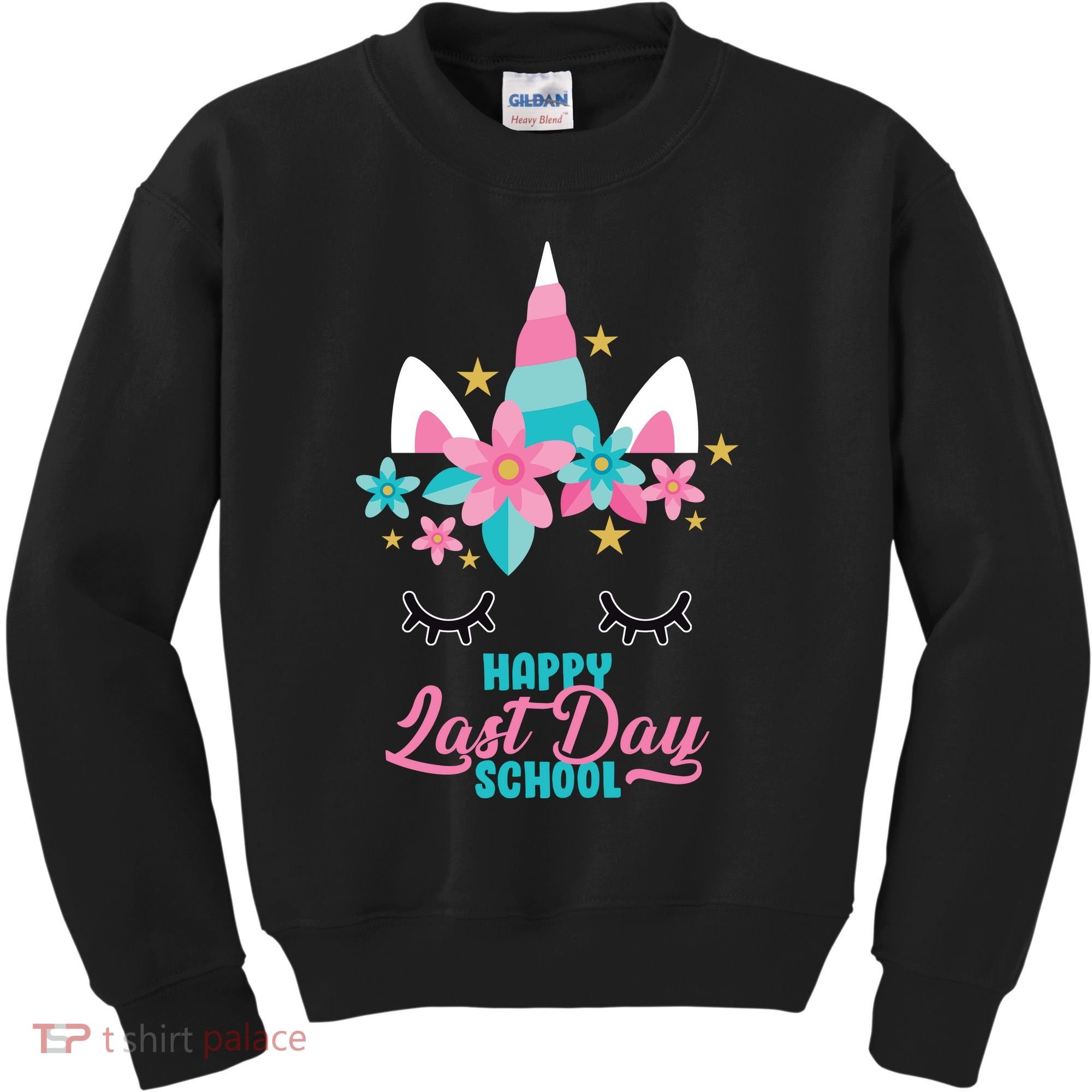 Happy Last Day Of School Unicorn Face Kids Sweatshirt