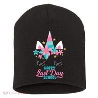 Happy Last Day Of School Unicorn Face Short Acrylic Beanie thumb 0