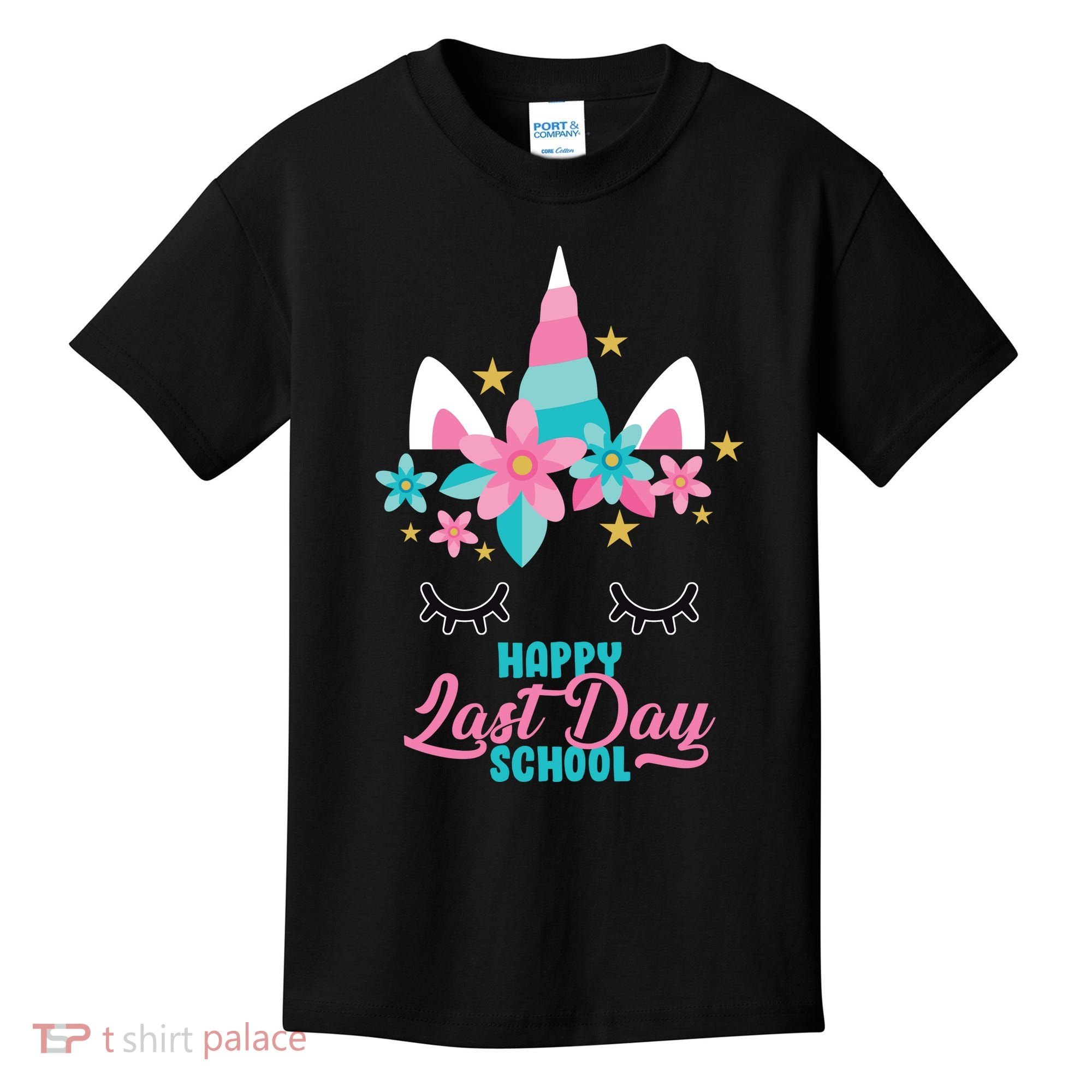 Happy Last Day Of School Unicorn Face Kids T-Shirt