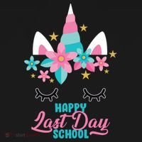 Happy Last Day Of School Unicorn Face Kids T-Shirt thumb 4