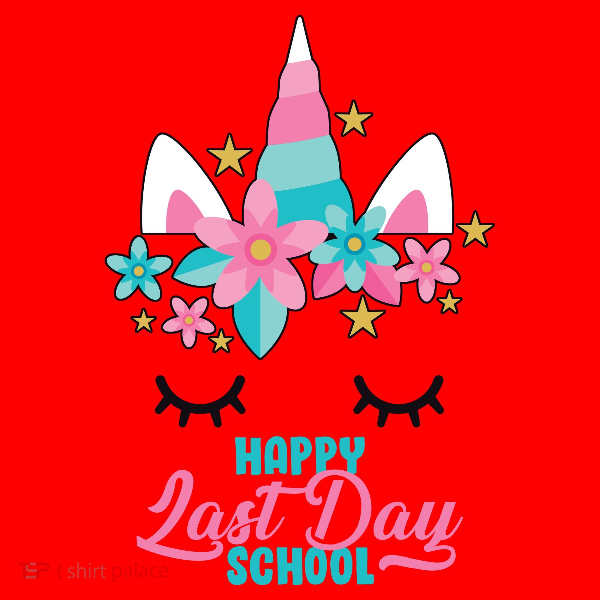 Happy Last Day Of School Unicorn Face Santa Hat