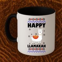 Happy Llamakah Llama Hanukkah Coffee Mug thumb 2