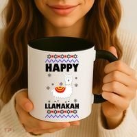 Happy Llamakah Llama Hanukkah Coffee Mug thumb 3