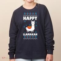 Happy Llamakah Llama Hanukkah Women's Sweatshirt thumb 0