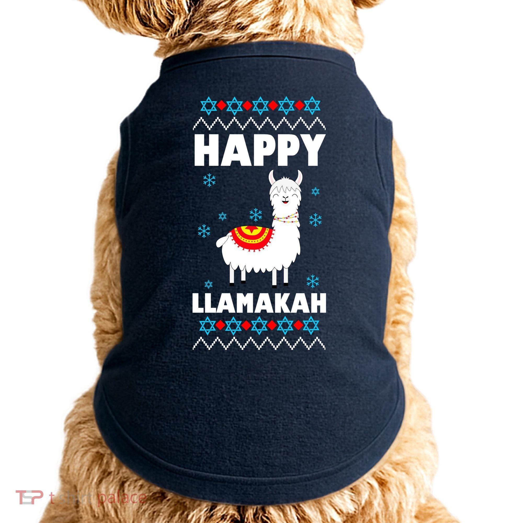Happy Llamakah Llama Hanukkah Doggie Tank