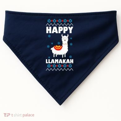 Happy Llamakah Llama Hanukkah USA-Made Doggie Bandana