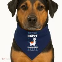Happy Llamakah Llama Hanukkah USA-Made Doggie Bandana thumb 1