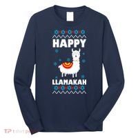 Happy Llamakah Llama Hanukkah Long Sleeve Shirt thumb 0