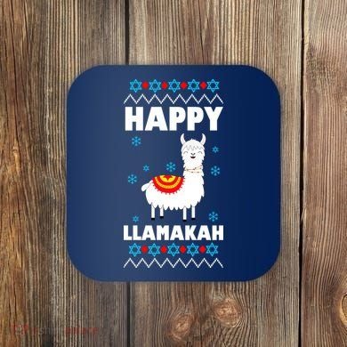 Happy Llamakah Llama Hanukkah Coaster