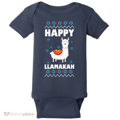 Happy Llamakah Llama Hanukkah Baby Bodysuit