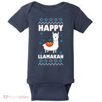 Happy Llamakah Llama Hanukkah Baby Bodysuit thumb 0