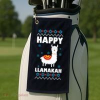 Happy Llamakah Llama Hanukkah Golf Towel thumb 2