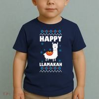 Happy Llamakah Llama Hanukkah Toddler T-Shirt thumb 2