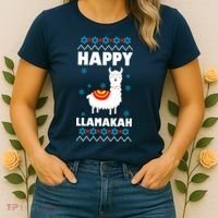 Happy Llamakah Llama Hanukkah Women's T-Shirt thumb 2