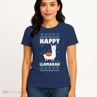 Happy Llamakah Llama Hanukkah Women's T-Shirt thumb 4